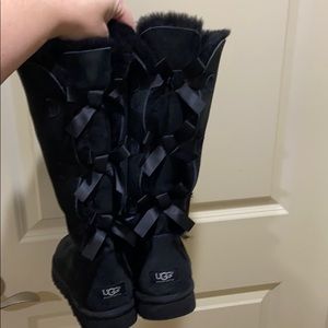 Ugg Bailey Bow Tall Boot Black size 11. Worn once!